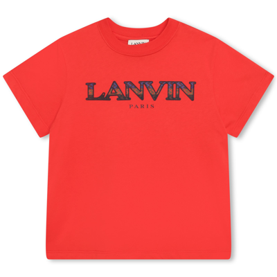 Shop Lanvin T-shirt Con Logo In Red