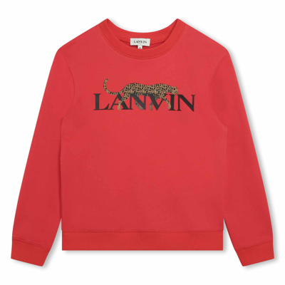 Shop Lanvin Sweatshirt With Print In Red