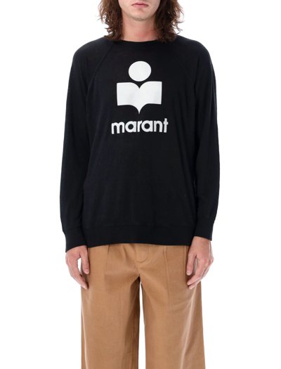 Shop Isabel Marant Kieffer Long Sleeve Logo Tee-shirt In Black