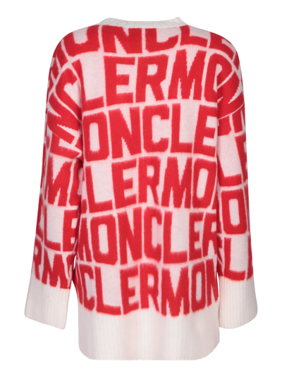 Shop Moncler Red/white Logoed Pullover In Black