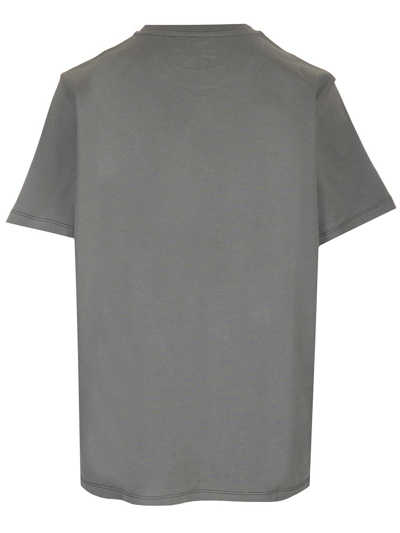Shop Ganni Grey T-shirt With Little Lamb In Black