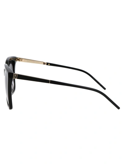 Shop Saint Laurent Sunglasses In 002 Black Gold Grey