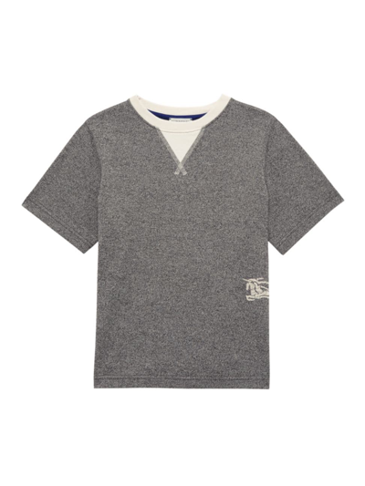 Shop Burberry Little Boy's & Boy's Knight Crewneck T-shirt In Charcoal Grey Melange