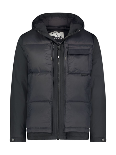 Shop Andrew Marc Men's Paxos Hybrid Down Jacket In Black