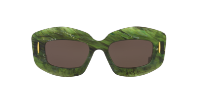 Loewe Silver Screen 49mm Rectangular Sunglasses In Brown