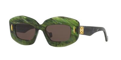 Loewe Silver Screen 49mm Rectangular Sunglasses In Brown