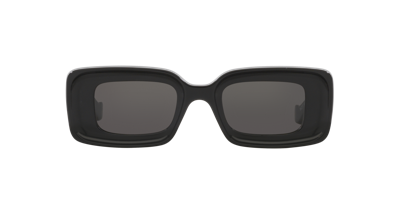 Loewe Womens Black G736270x18 Rectangular Logo-embellished Acetate Sunglasses In Grey