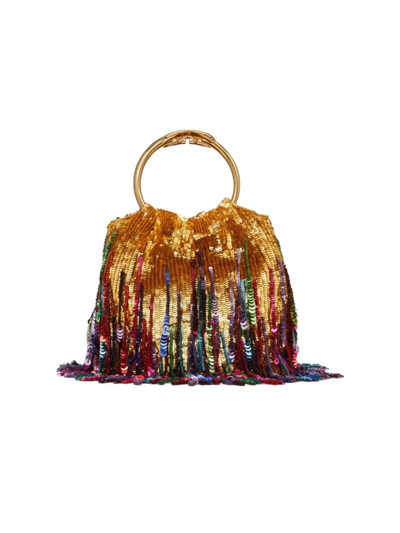 Shop Valentino Women's Small Carry Secrets Embroidered Bag In Gold Multicolor