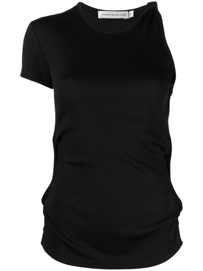 Shop Christopher Esber Asymmetric Cut-out T-shirt - Women's - Polyester/spandex/elastane In Black
