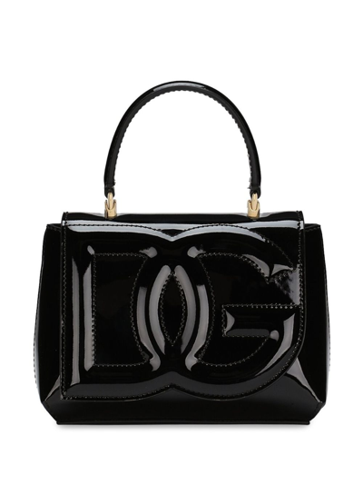 Shop Dolce & Gabbana Black Logo-embossed Leather Bag