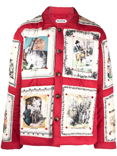 Shop Bode Red Storytime Graphic-print Jacket