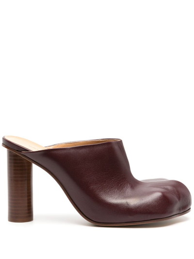 Shop Jw Anderson Red Paw 100 Leather Mules In Brown