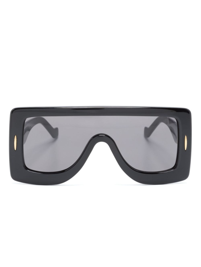 Shop Loewe Black Oversize-frame Tinted Sunglasses