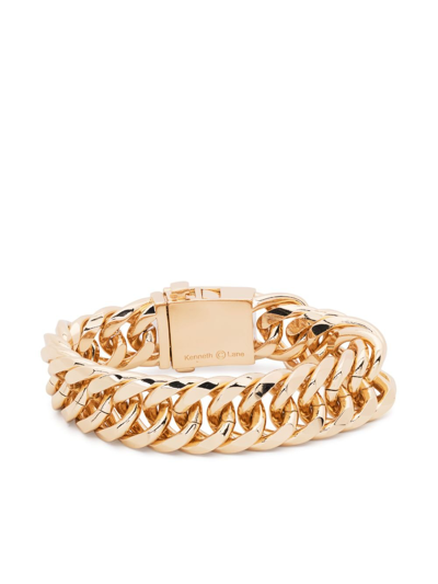 Shop Kenneth Jay Lane Gold-tone Braided Curb Chain Bracelet