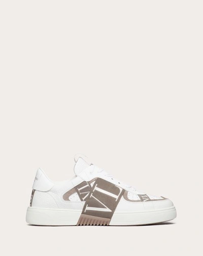 Shop Valentino Garavani Vl7n Low-top Sneaker In Banded Calfskin In White/clay