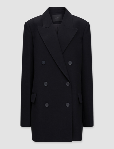 Joseph Wool Viscose Faille Chapone Jacket In Black