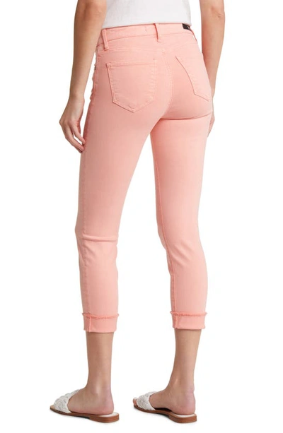 Kut From The Kloth Amy Fray Hem Crop Skinny Jeans In Coral Pink