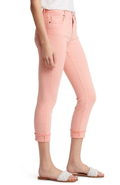 Kut From The Kloth Amy Fray Hem Crop Skinny Jeans In Coral Pink