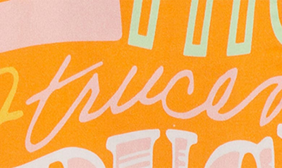 Shop Truce Kids' Logo Print Sleeveless Stretch Cotton Dress In Orange