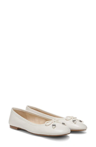 Shop Sam Edelman Felicia Luxe Flat In Bright White