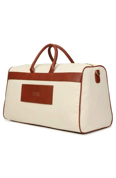 Badgley Mischka Juliet X-large Canvas Duffle Bag In Nude