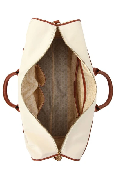 Badgley Mischka Juliet X-large Canvas Duffle Bag In Nude