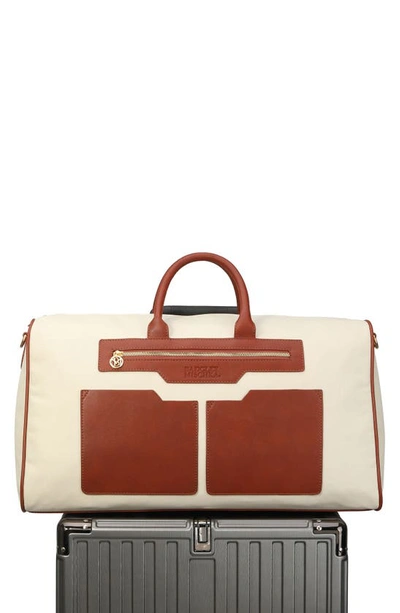 Badgley Mischka Juliet X-large Canvas Duffle Bag In Nude