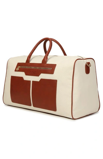 Badgley Mischka Juliet X-large Canvas Duffle Bag In Nude