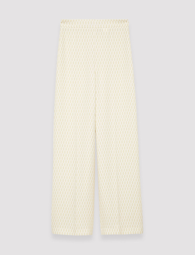 Shop Joseph Alcove Print Alane Trousers In Pale Olive/ivory