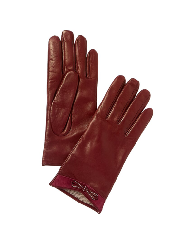 Shop Portolano Cashmere-lined Leather Gloves In Red