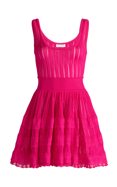 Shop Alaïa Crinoline Mini Dress In Pink