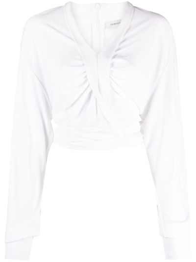 Shop Christopher Esber Carved Draped Jersey Top - Women's - Viscose In White