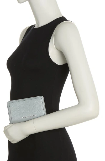 Shop Marc Jacobs Topstitched Compact Zip Wallet In Rock Grey