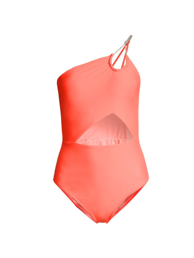 Shop Ramy Brook Women's India Asymmetric One-piece Swimsuit In Orangeade