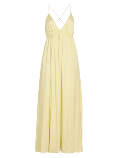 Shop Zimmermann Women's Silk Open-back Gown In Lemon