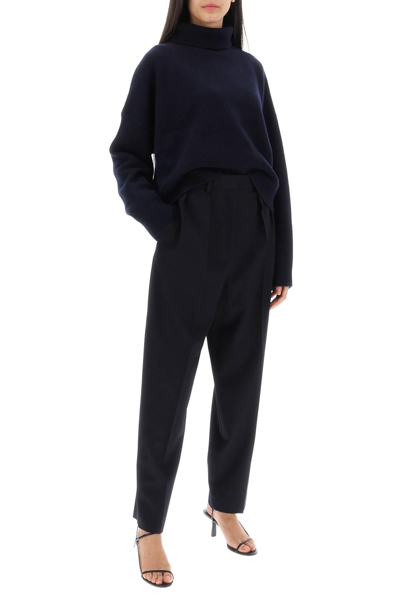 Shop The Row Corby Double Pleat Pants In Blue