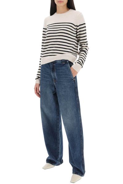 Shop Khaite Bacall Wide Leg Jeans In Blue