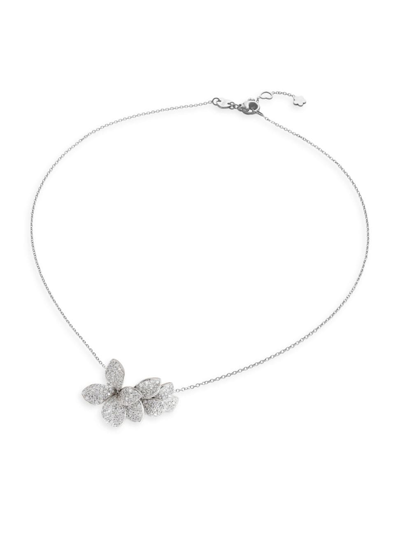 Shop Pasquale Bruni Women's Stella In Fiore 18k White Gold & 1.39 Tcw Diamond Pendant Necklace