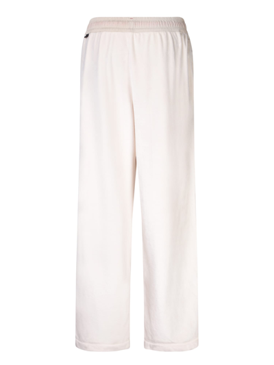 Shop Moncler Velour Track Pants In White