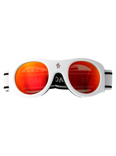 Shop Moncler Ml0051/s Sunglasses In 21u White