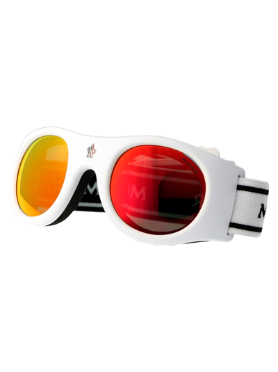 Shop Moncler Ml0051/s Sunglasses In 21u White
