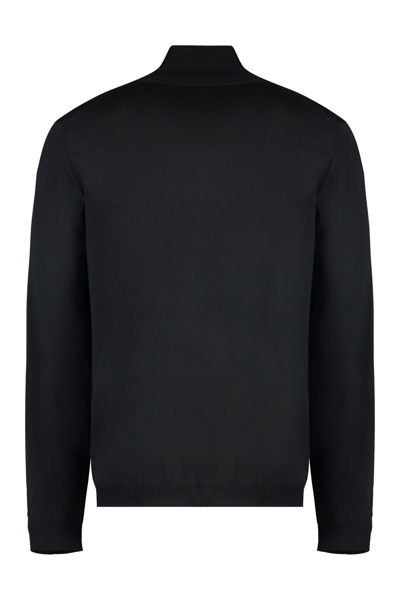 Roberto Collina Turtleneck Wool Sweater Long Sleeves In Black