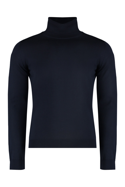 Shop Roberto Collina Turtleneck Wool Pullover In Blue