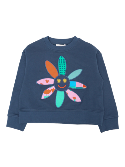 Shop Stella Mccartney Flower Sweatshirt In Blue