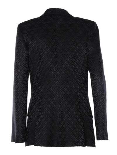 Shop Alberta Ferretti Jacquard Monogram Blazer In Black