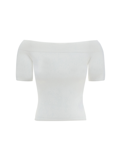 Shop Alexander Mcqueen Top In Optical White