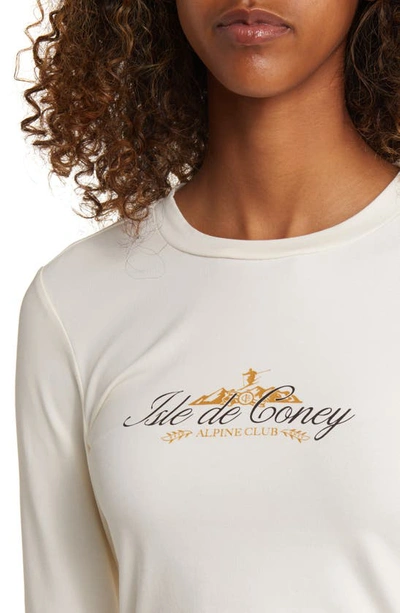 Shop Coney Island Picnic Alpine Club Crop Stretch Cotton Graphic T-shirt In Coconut Milk