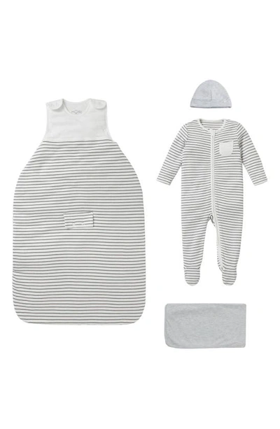 Shop Mori Clever Sleep Set In Grey Stripe