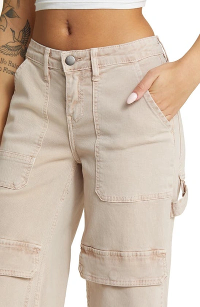 Shop Ptcl Front Pocket Wide Leg Cargo Pants In Khaki Pgmt Dye