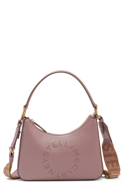 Shop Stella Mccartney Small Logo Leather Shoulder Bag In Shell